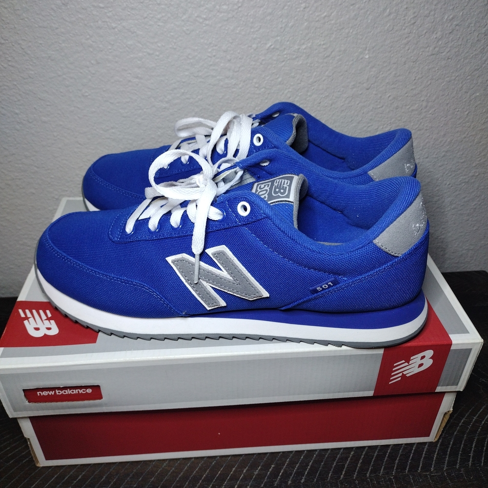 New Balance 501 Blue Gray White Men's Athletic Sneakers - Picture 7 of 13